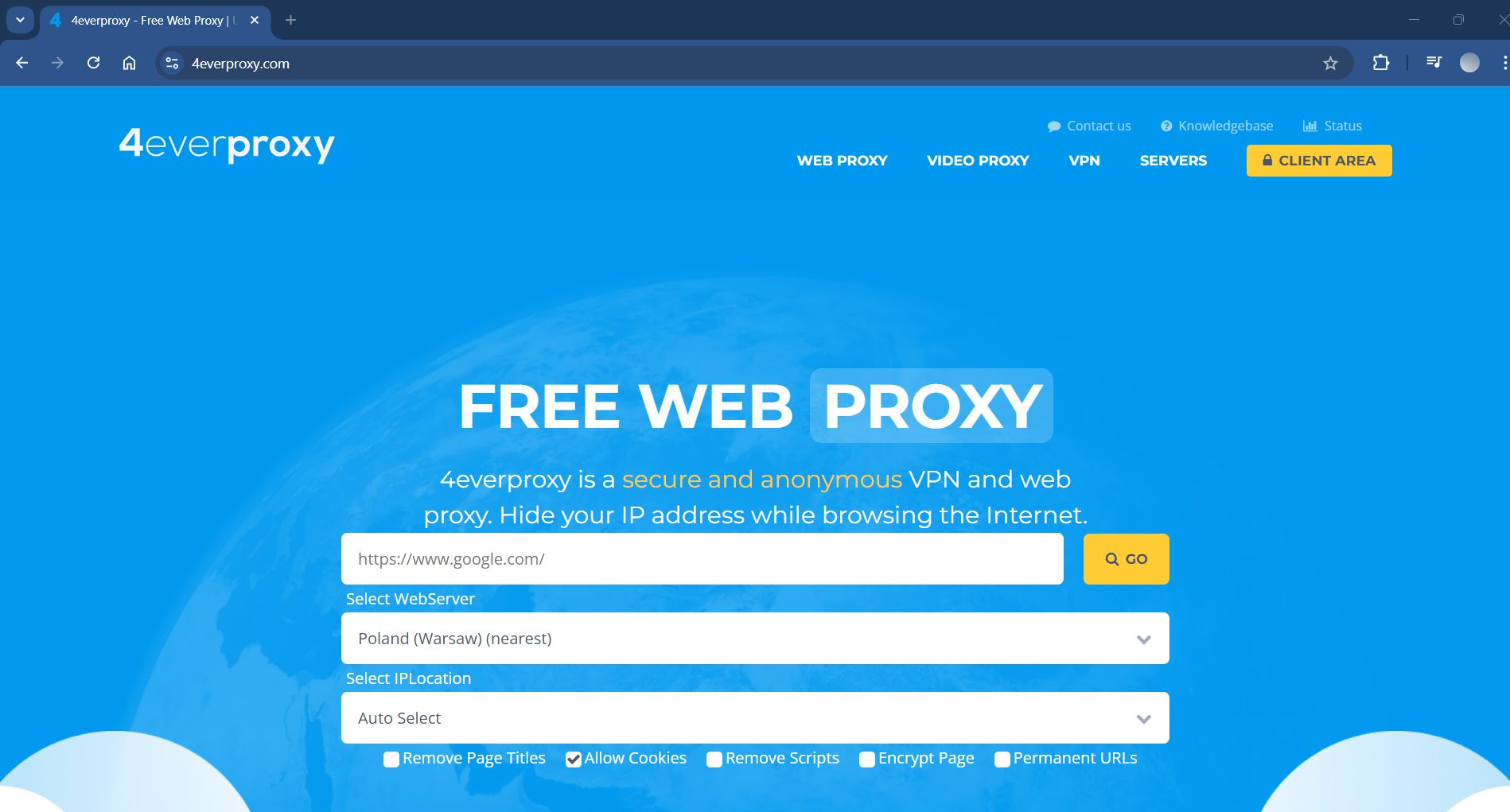 4everproxy.com - free proxy site