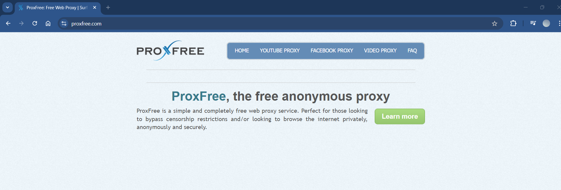 ProxFree.com - free proxy site